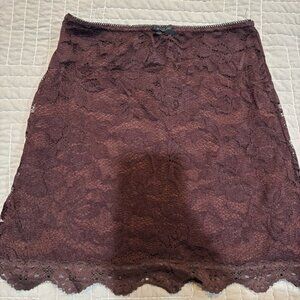Elegant Lace Women Skirt in Rich Burgundy